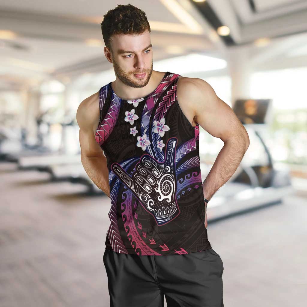 Hawaii Shaka Sign Men Tank Top Fantastic Frangipani Sweet Vibes