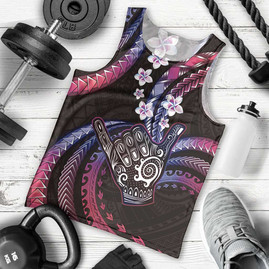 Hawaii Shaka Sign Men Tank Top Fantastic Frangipani Sweet Vibes