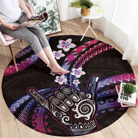 Hawaii Shaka Sign Round Carpet Fantastic Frangipani Sweet Vibes LT01 - Polynesian Pride