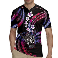 Hawaii Shaka Sign Rugby Jersey Fantastic Frangipani Sweet Vibes
