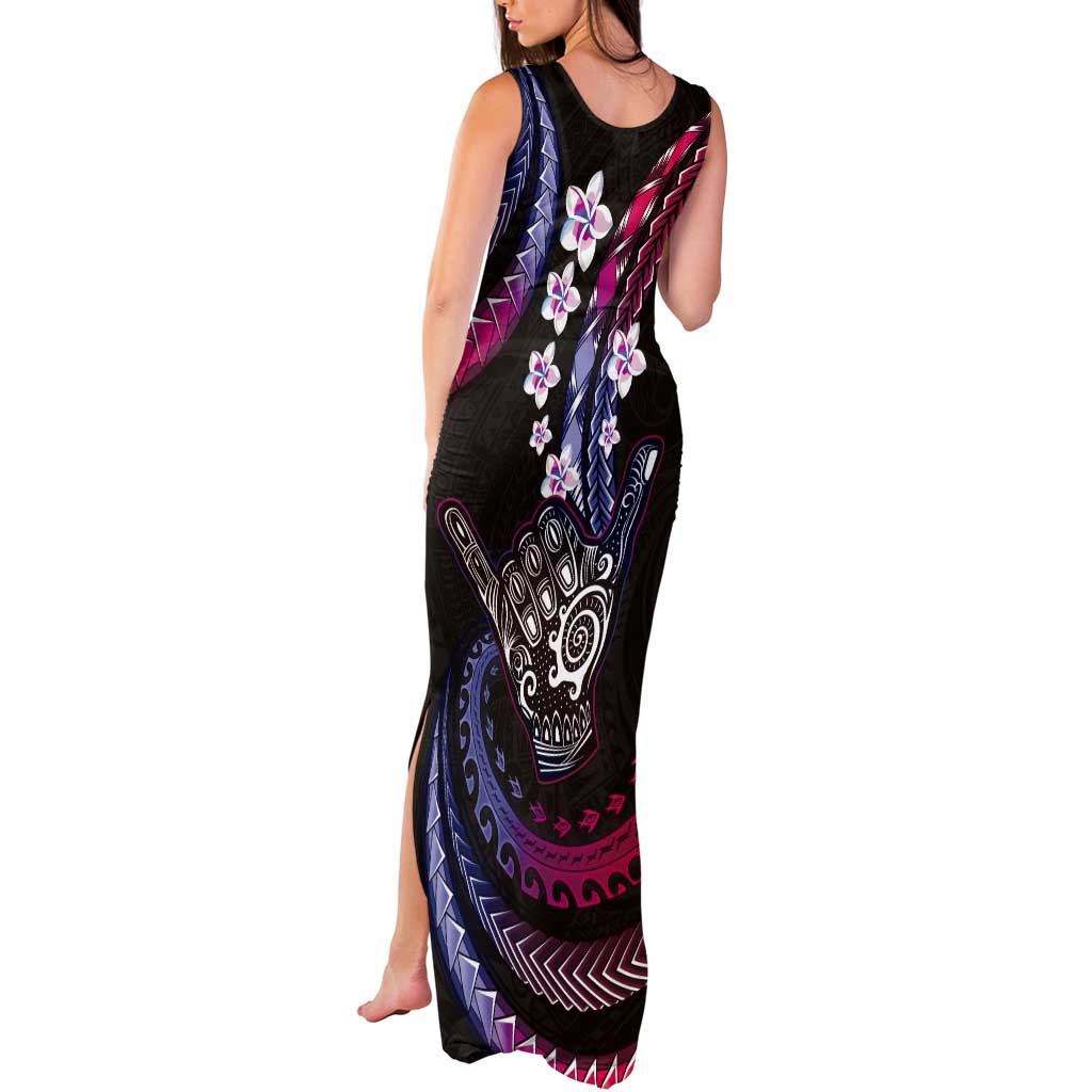 Hawaii Shaka Sign Tank Maxi Dress Fantastic Frangipani Sweet Vibes