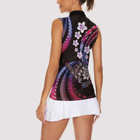 Hawaii Shaka Sign Women Sleeveless Polo Shirt Fantastic Frangipani Sweet Vibes LT01 - Polynesian Pride