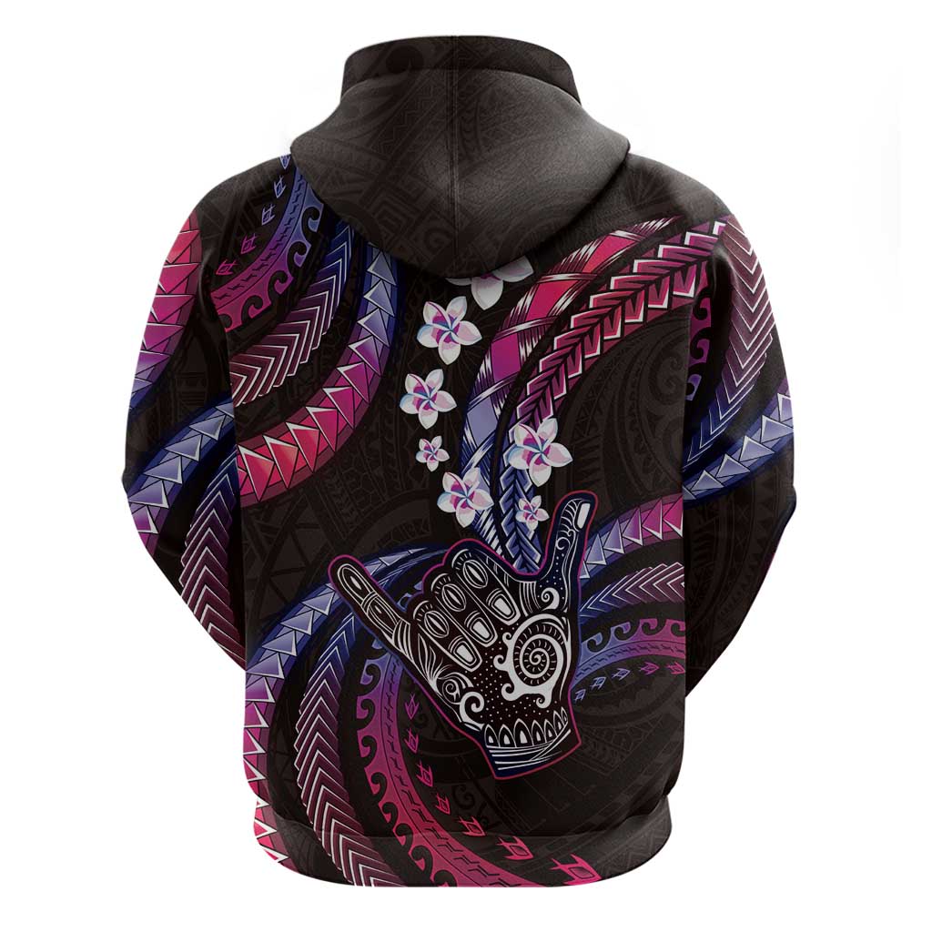 Hawaii Shaka Sign Zip Hoodie Fantastic Frangipani Sweet Vibes