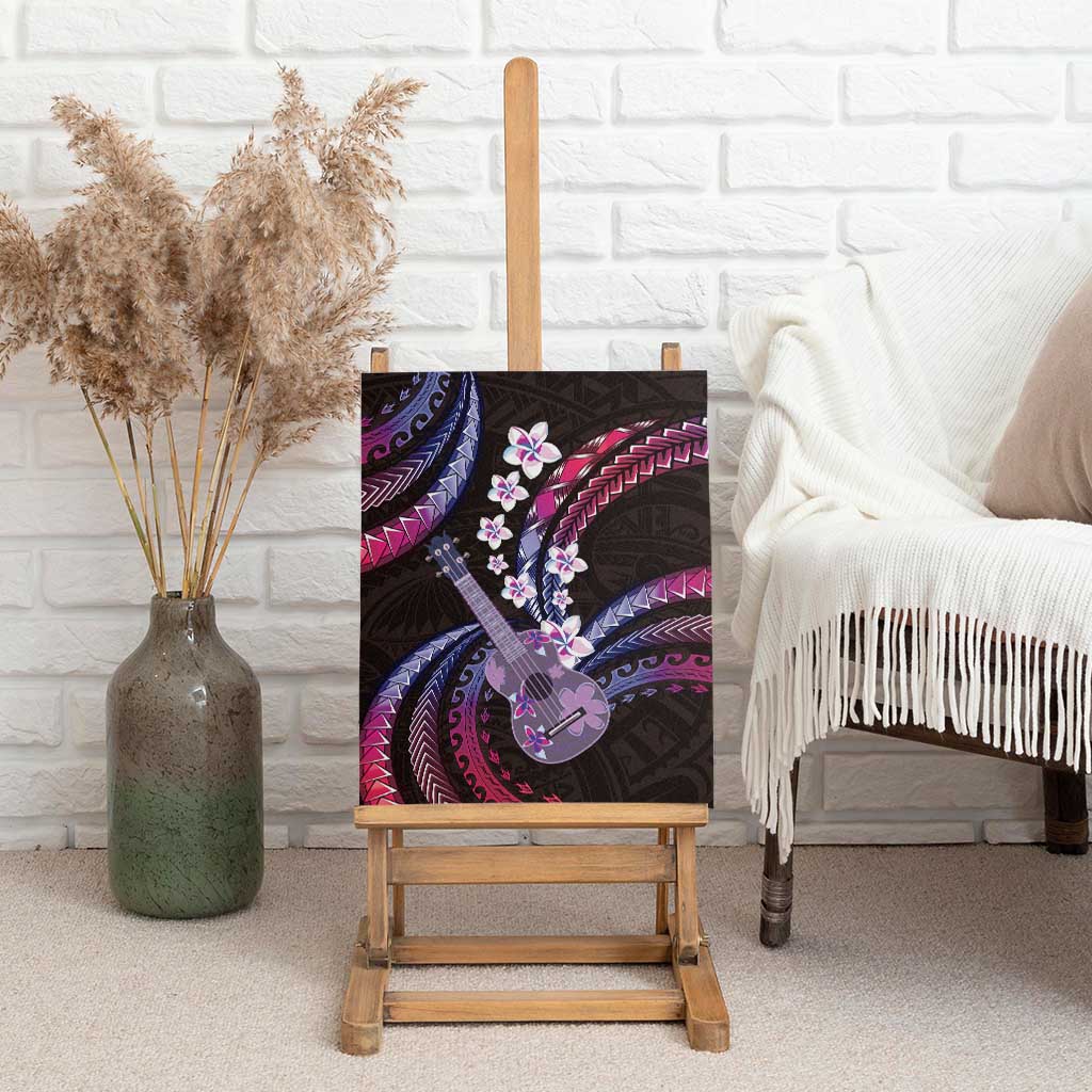 Hawaiian Ukulele Canvas Wall Art Sweet Dream Fantastic Plumeria