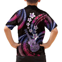 Hawaiian Ukulele Family Matching Long Sleeve Bodycon Dress and Hawaiian Shirt Sweet Dream Fantastic Plumeria LT01 - Polynesian Pride