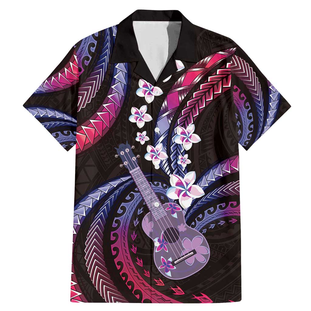 Hawaiian Ukulele Family Matching Mermaid Dress and Hawaiian Shirt Sweet Dream Fantastic Plumeria LT01 Dad's Shirt - Short Sleeve Pink - Polynesian Pride