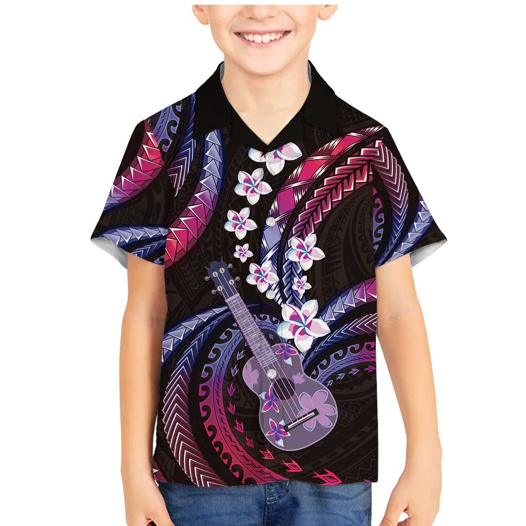 Hawaiian Ukulele Family Matching Mermaid Dress and Hawaiian Shirt Sweet Dream Fantastic Plumeria LT01 Son's Shirt Pink - Polynesian Pride