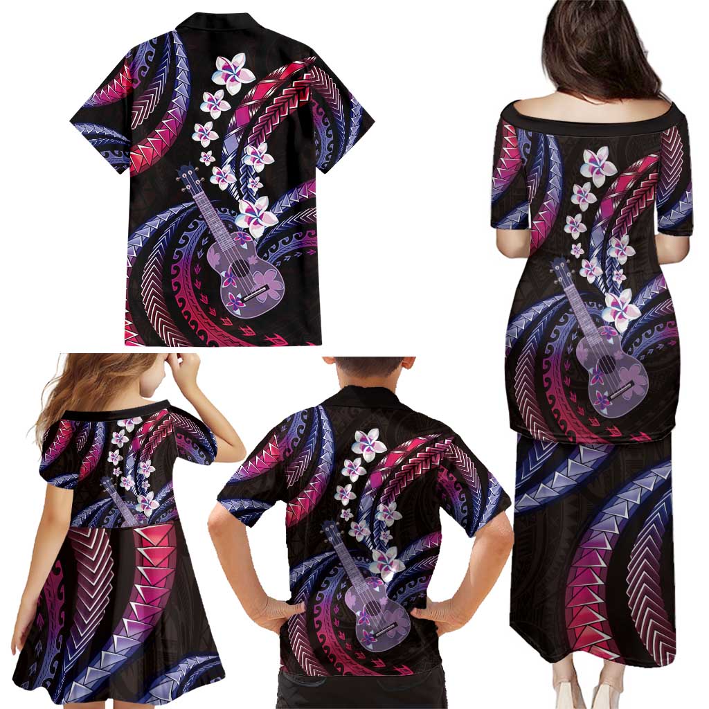 Hawaiian Ukulele Family Matching Puletasi and Hawaiian Shirt Sweet Dream Fantastic Plumeria LT01 - Polynesian Pride