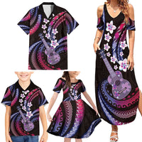 Hawaiian Ukulele Family Matching Summer Maxi Dress and Hawaiian Shirt Sweet Dream Fantastic Plumeria LT01 - Polynesian Pride