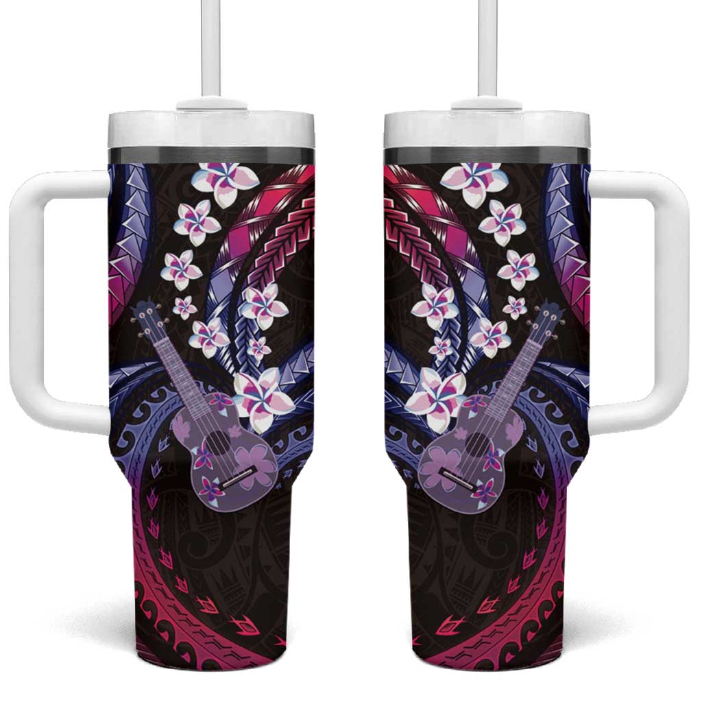 Hawaiian Ukulele Tumbler With Handle Sweet Dream Fantastic Plumeria