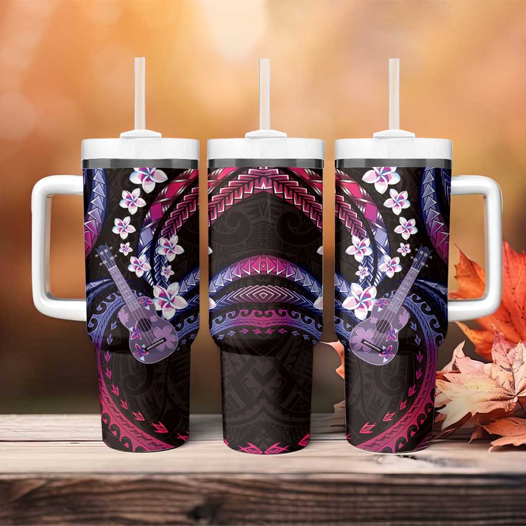Hawaiian Ukulele Tumbler With Handle Sweet Dream Fantastic Plumeria
