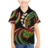 Hawaii Turtles Plumeria Family Matching Mermaid Dress and Hawaiian Shirt Reggae Polynesian Pattern