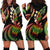 Hawaii Turtles Plumeria Hoodie Dress Reggae Polynesian Pattern