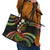 Hawaii Turtles Plumeria Leather Tote Bag Reggae Polynesian Pattern