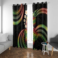 Hawaii Turtles Plumeria Window Curtain Reggae Polynesian Pattern
