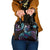 Hawaii Turtles Plumeria Shoulder Handbag Amethyst Gradient Polynesian Pattern