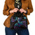 Hawaii Turtles Plumeria Shoulder Handbag Amethyst Gradient Polynesian Pattern