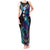 Hawaii Turtles Plumeria Tank Maxi Dress Amethyst Gradient Polynesian Pattern