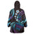 Hawaii Turtles Plumeria Wearable Blanket Hoodie Amethyst Gradient Polynesian Pattern
