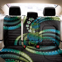Hawaii Turtles Plumeria Back Car Seat Cover Chartreuse Cyan Polynesian Pattern