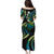 Hawaii Turtles Plumeria Puletasi Chartreuse Cyan Polynesian Pattern