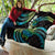 Hawaii Turtles Plumeria Quilt Chartreuse Cyan Polynesian Pattern