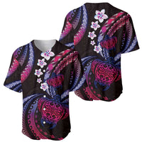 Hawaii Turtles Plumeria Baseball Jersey Sweet Gradient Polynesian Pattern