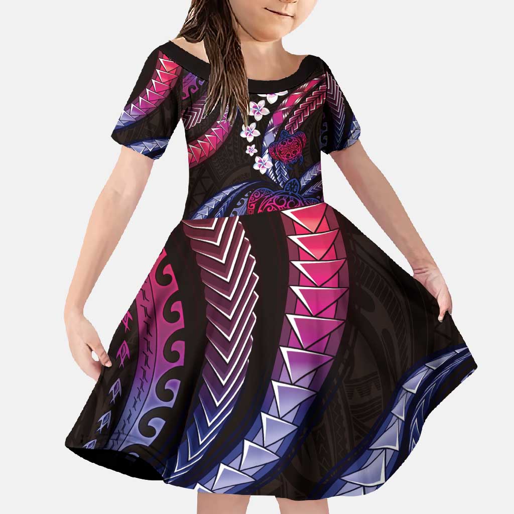 Hawaii Turtles Plumeria Family Matching Mermaid Dress and Hawaiian Shirt Sweet Gradient Polynesian Pattern