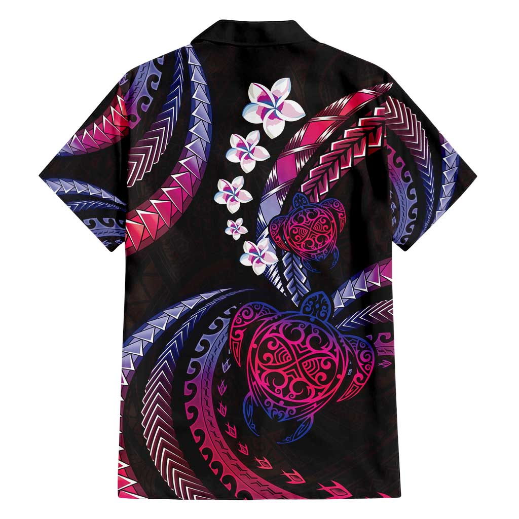 Hawaii Turtles Plumeria Family Matching Tank Maxi Dress and Hawaiian Shirt Sweet Gradient Polynesian Pattern