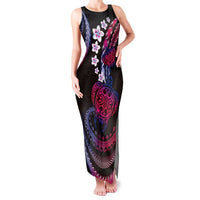 Hawaii Turtles Plumeria Family Matching Tank Maxi Dress and Hawaiian Shirt Sweet Gradient Polynesian Pattern