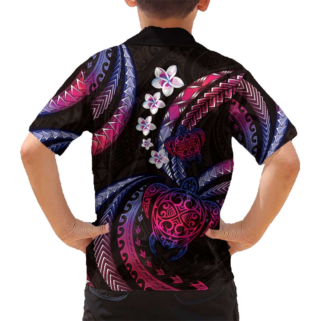 Hawaii Turtles Plumeria Hawaiian Shirt Sweet Gradient Polynesian Pattern