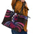 Hawaii Turtles Plumeria Leather Tote Bag Sweet Gradient Polynesian Pattern