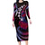 Hawaii Turtles Plumeria Long Sleeve Bodycon Dress Sweet Gradient Polynesian Pattern