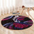Hawaii Turtles Plumeria Round Carpet Sweet Gradient Polynesian Pattern
