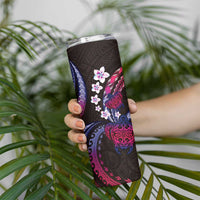 Hawaii Turtles Plumeria Skinny Tumbler Sweet Gradient Polynesian Pattern
