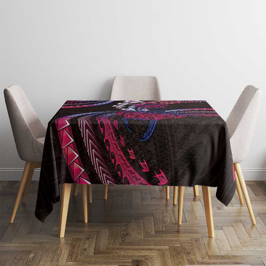 Hawaii Turtles Plumeria Tablecloth Sweet Gradient Polynesian Pattern