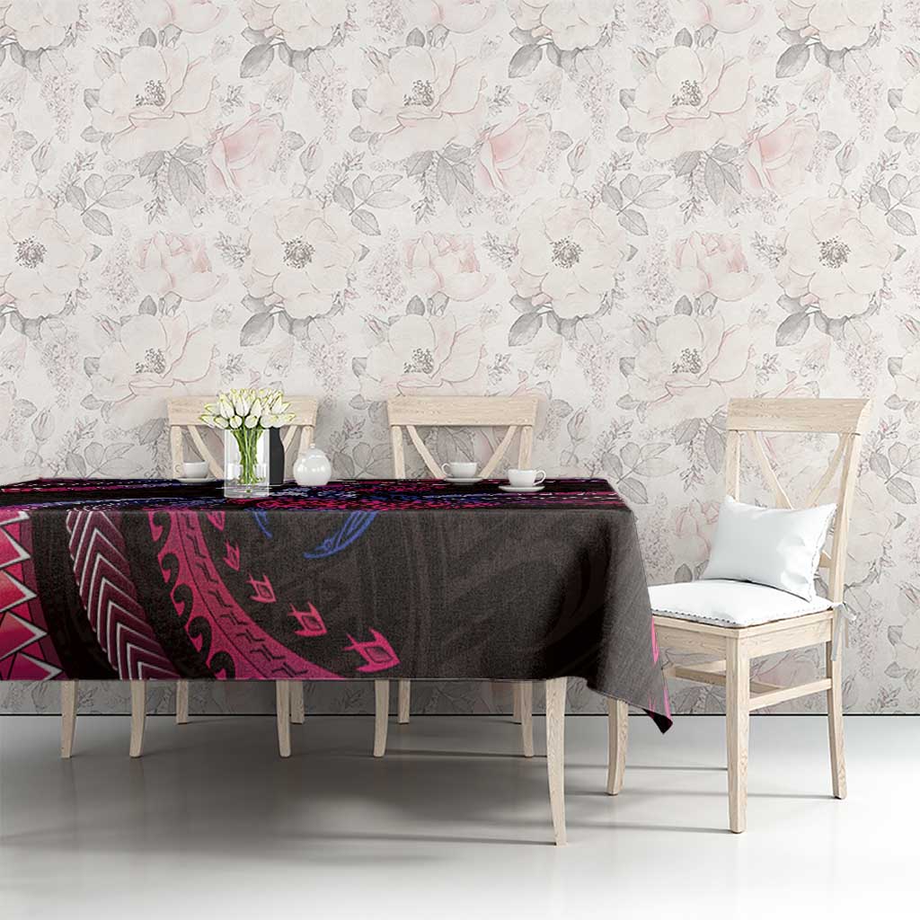 Hawaii Turtles Plumeria Tablecloth Sweet Gradient Polynesian Pattern