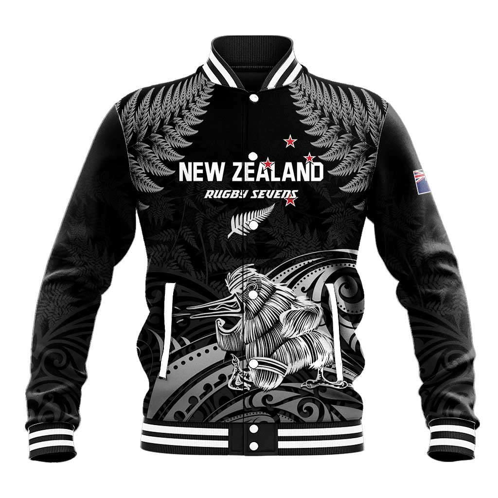 Custom New Zealand 2024 Rugby Baseball Jacket Silver Fern Aotearoa Kiwi