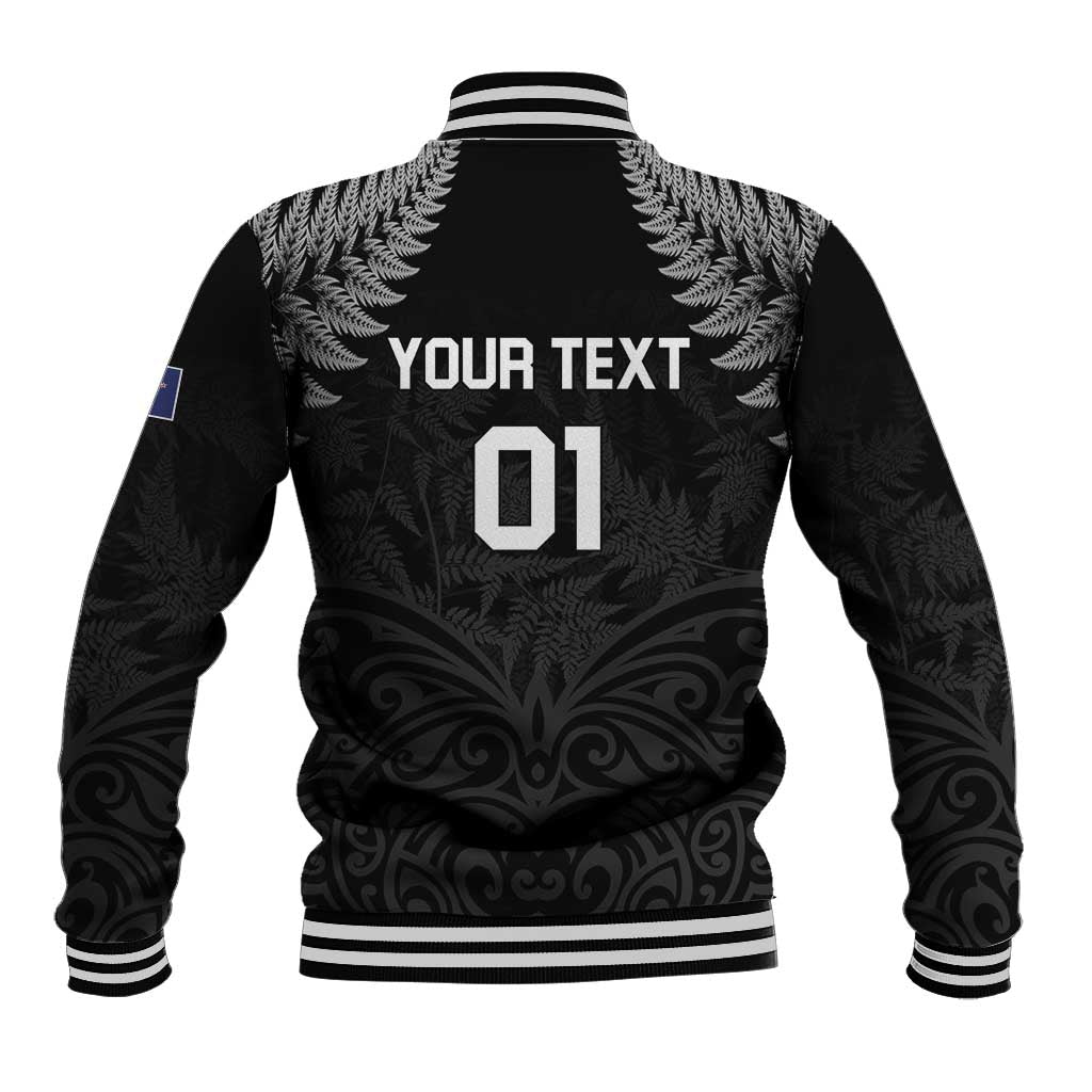 Custom New Zealand 2024 Rugby Baseball Jacket Silver Fern Aotearoa Kiwi