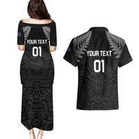 Custom New Zealand 2024 Rugby Couples Matching Puletasi and Hawaiian Shirt Silver Fern Aotearoa Kiwi LT01 - Polynesian Pride