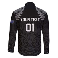 Custom New Zealand 2024 Rugby Family Matching Off The Shoulder Long Sleeve Dress and Hawaiian Shirt Silver Fern Aotearoa Kiwi LT01 - Polynesian Pride