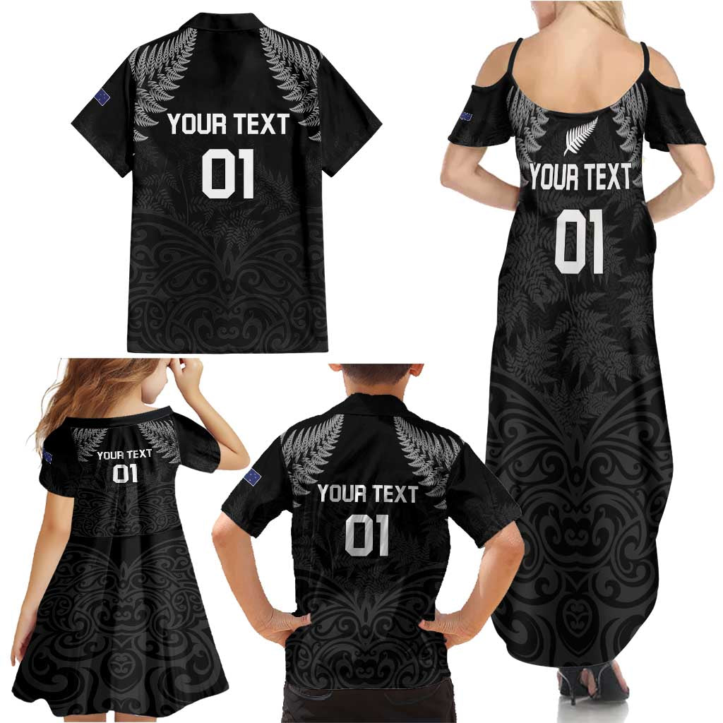 Custom New Zealand 2024 Rugby Family Matching Summer Maxi Dress and Hawaiian Shirt Silver Fern Aotearoa Kiwi LT01 - Polynesian Pride