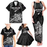 Custom New Zealand 2024 Rugby Family Matching Tank Maxi Dress and Hawaiian Shirt Silver Fern Aotearoa Kiwi LT01 - Polynesian Pride