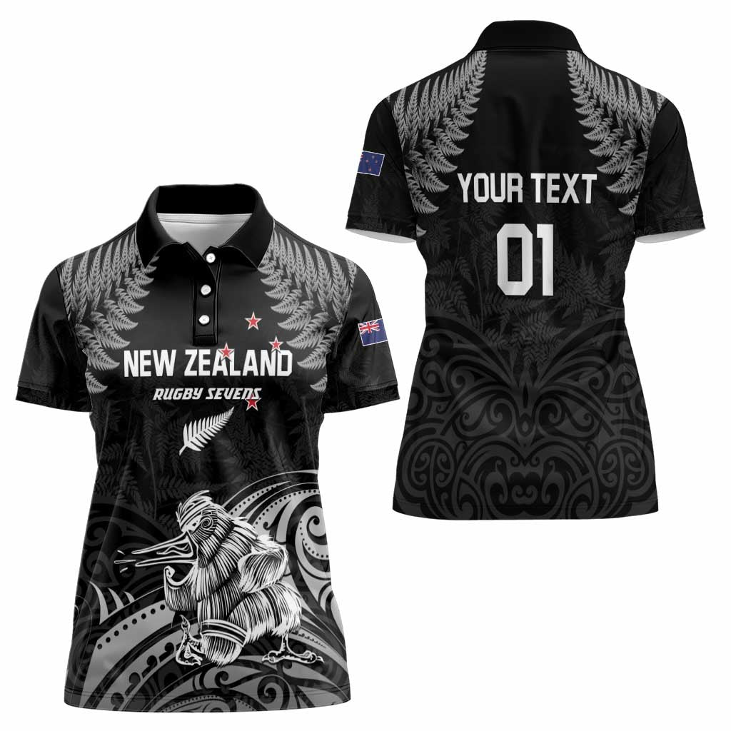 Custom New Zealand 2024 Rugby Women Polo Shirt Silver Fern Aotearoa Kiwi LT01 - Polynesian Pride