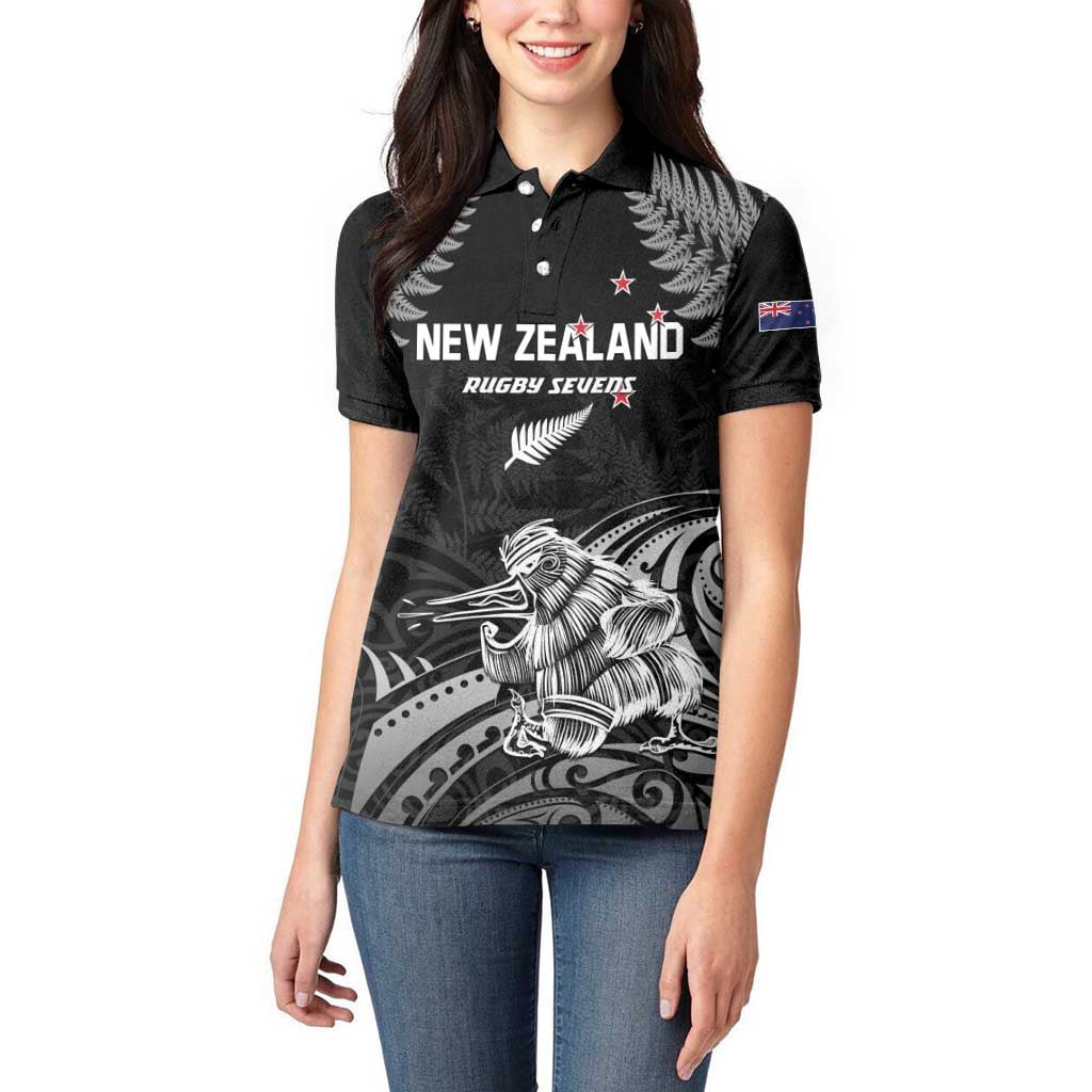 Custom New Zealand 2024 Rugby Women Polo Shirt Silver Fern Aotearoa Kiwi LT01 - Polynesian Pride