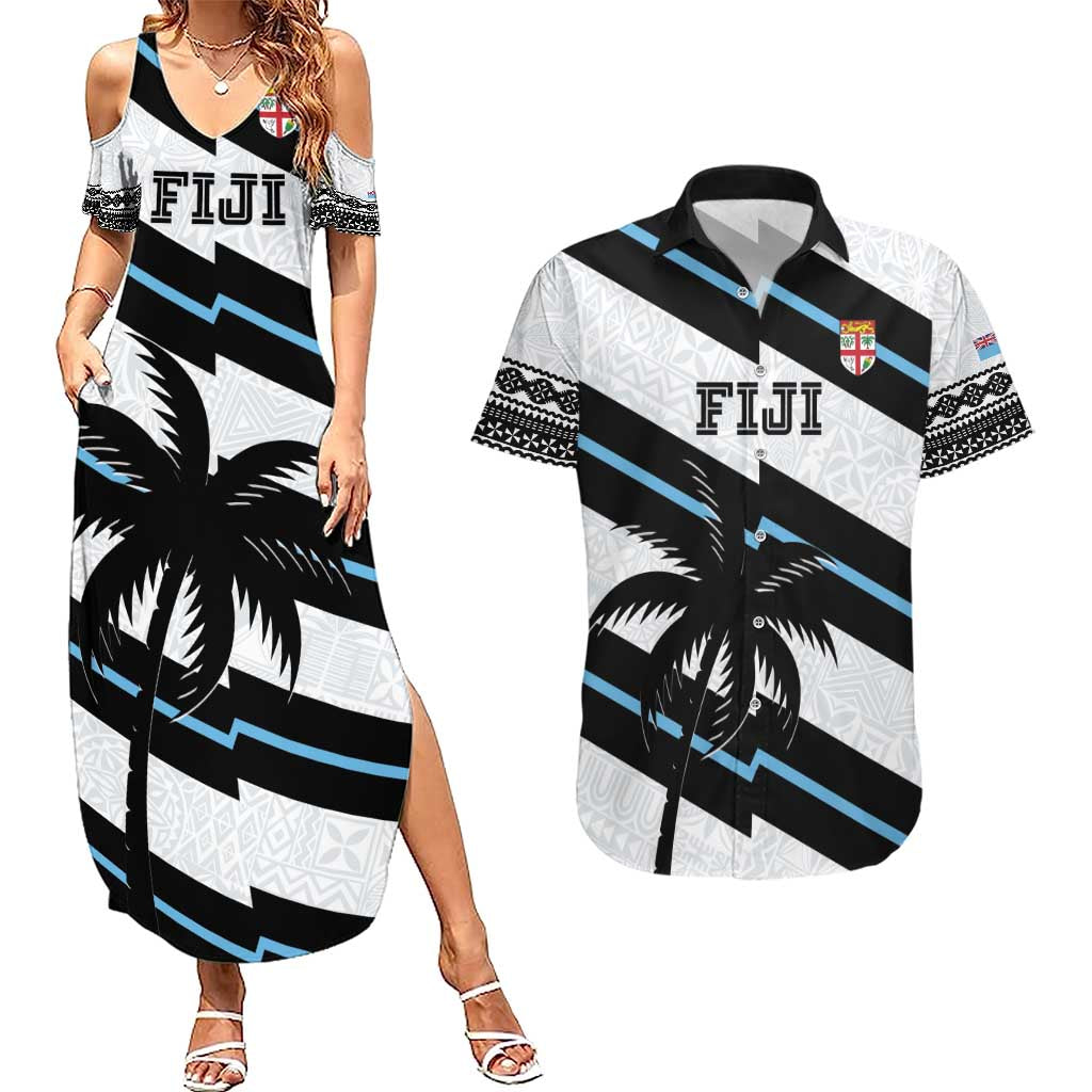 Custom Fiji 2024 Rugby Couples Matching Summer Maxi Dress and Hawaiian Shirt Fijian Tapa Pattern