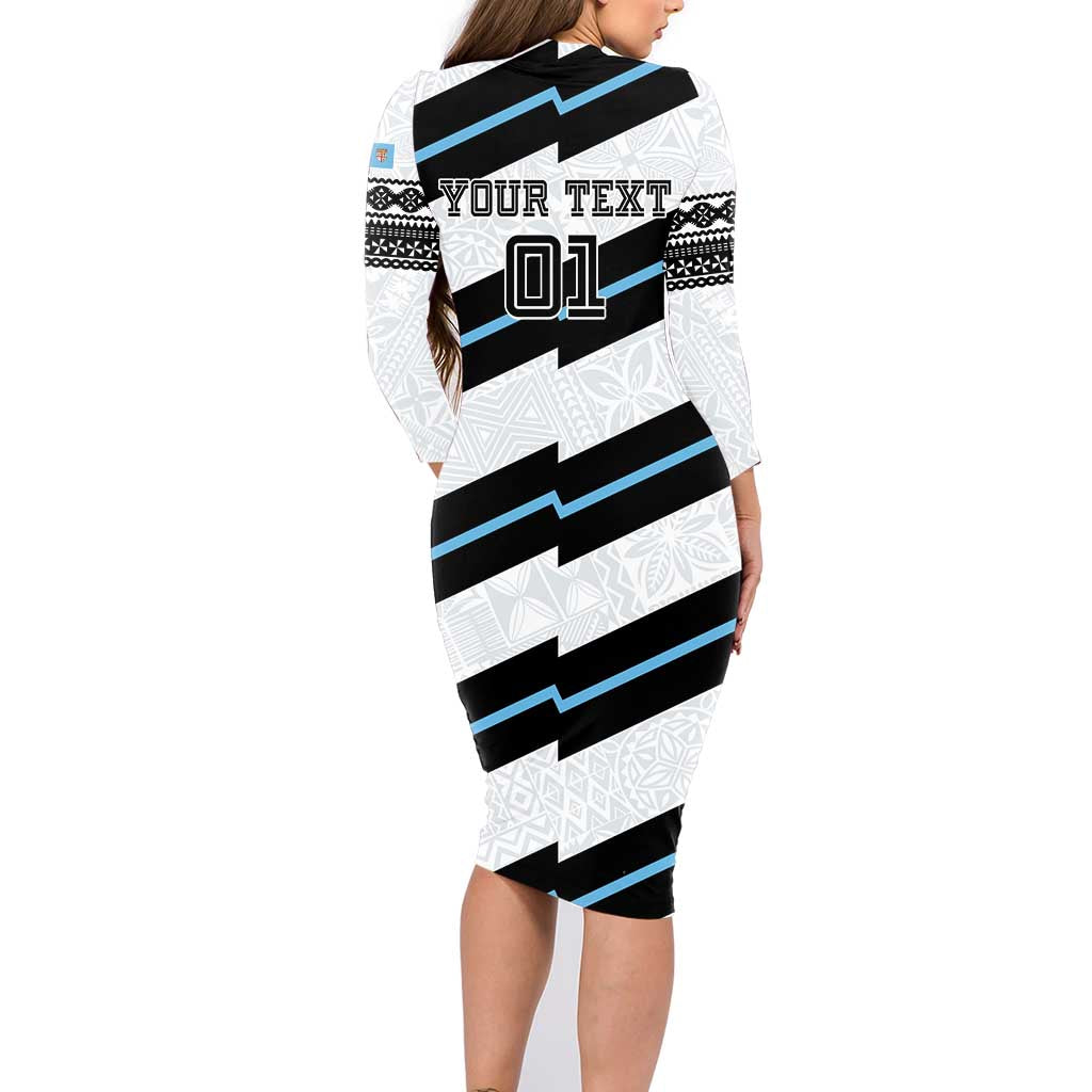 Custom Fiji 2024 Rugby Family Matching Long Sleeve Bodycon Dress and Hawaiian Shirt Fijian Tapa Pattern LT01 - Polynesian Pride