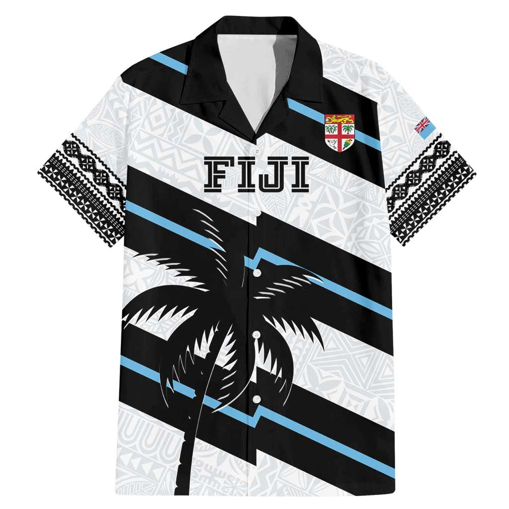 Custom Fiji 2024 Rugby Family Matching Mermaid Dress and Hawaiian Shirt Fijian Tapa Pattern LT01 Dad's Shirt - Short Sleeve White - Polynesian Pride