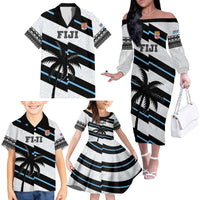 Custom Fiji 2024 Rugby Family Matching Off The Shoulder Long Sleeve Dress and Hawaiian Shirt Fijian Tapa Pattern LT01 - Polynesian Pride
