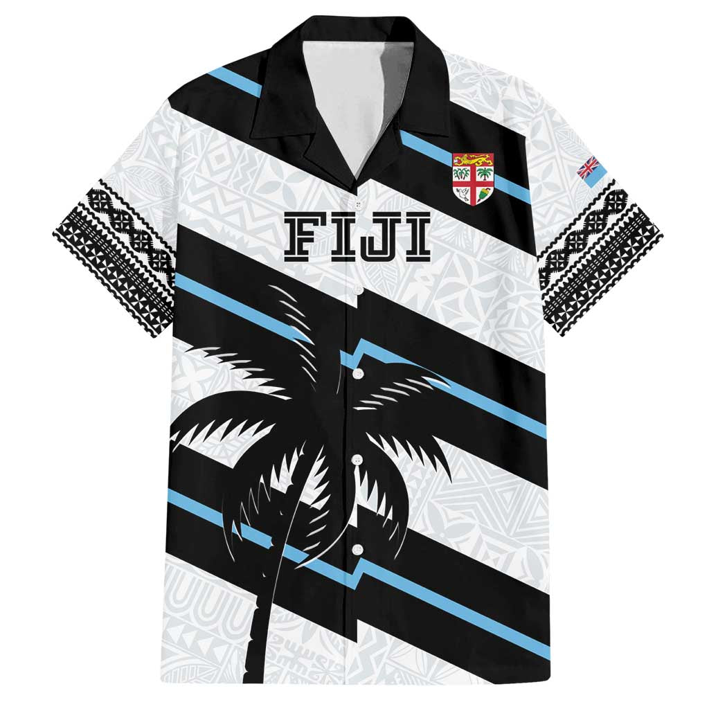 Custom Fiji 2024 Rugby Family Matching Summer Maxi Dress and Hawaiian Shirt Fijian Tapa Pattern LT01 Dad's Shirt - Short Sleeve White - Polynesian Pride